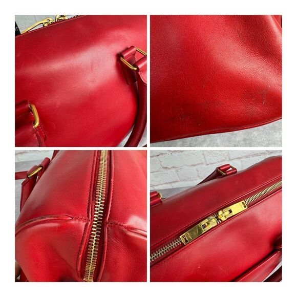 Saint Laurent Red Leather Medium Duffle Bag - Picture 13 of 13